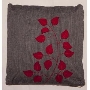 Charchoal and Red accent cushion