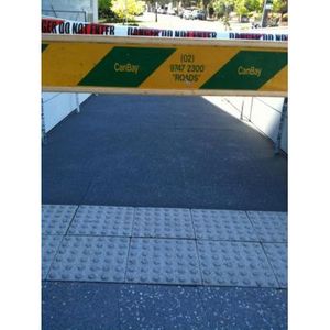 Anti Slip Spray Pave applied to ramp at Concord. 7 Year Warranty Library, Wellbank Street.