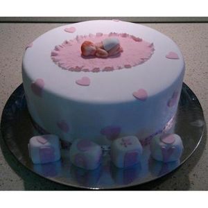 Edible Baby girl fondant cake.