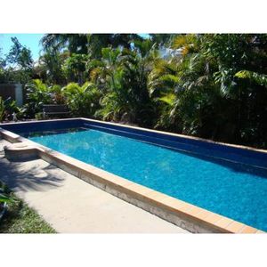 Renovated pool with new brick coping, tiles and an ABGAL Caribbean vinyl liner installed