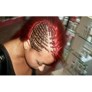 full head human hair with corn rolls on one side