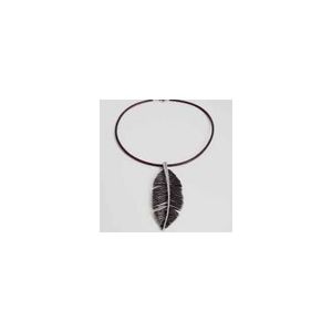Beautiful necklace with rhodium leaf - Handmade in Spain