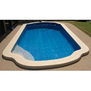 With new brick coping, new tiles, pebbled step and a Vinyl liner installed solved the cracked leaking pool's problems.