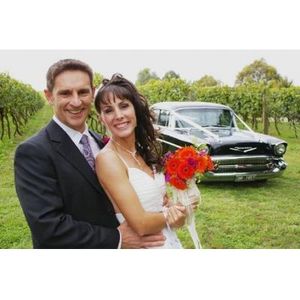 Wedding car,bride & groom at the vineyard with "Wedding & special occasions photography,gippsland,Moe & Melbourne