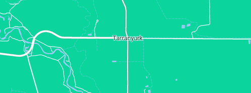 Map showing the location of Jaeschke Silos in Tarranyurk, VIC 3414
