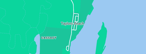 Map showing the location of Australia Post - Taylors Beach CPA in Taylors Beach, QLD 4850