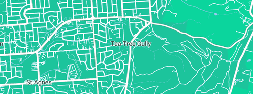 Map showing the location of Adelaide Bus Commuters in Tea Tree Gully, SA 5091