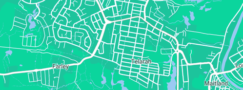 Map showing the location of Flaunt It Hair Designs in Telarah, NSW 2320