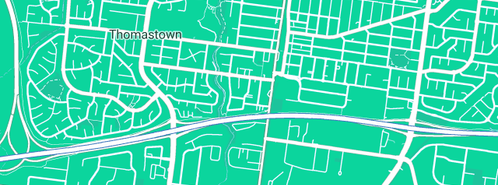 Map showing the location of Thomas Town Market in Thomastown, VIC 3074