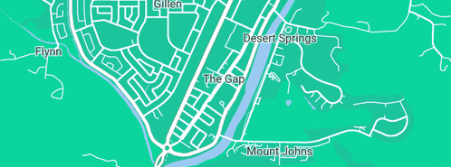 Map showing the location of Gutter Cleaning and Repair Alice Springs in The Gap, NT 870