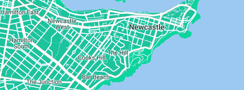 Map showing the location of NBN Television in The Hill, NSW 2300