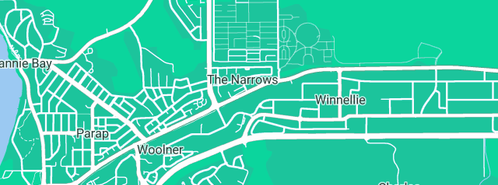 Map showing the location of Uncle's Gardening in The Narrows, NT 820