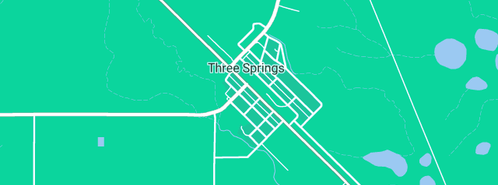 Map showing the location of Three Springs Police Station in Three Springs, WA 6519