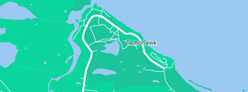 Map showing the location of Tomahawk Boat Ramp in Tomahawk, TAS 7262