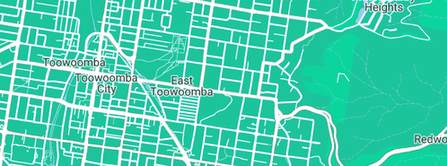 Map showing the location of Brett Loch Plumbing Pty Ltd in Toowoomba East, QLD 4350