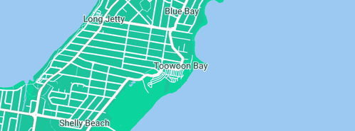 Map showing the location of Toowoon Bay Pie Shop in Toowoon Bay, NSW 2261