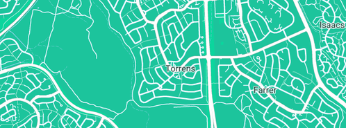 Map showing the location of Solarcert in Torrens, ACT 2607