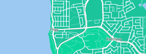 Map showing the location of Calico Bag Company in Trigg, WA 6029