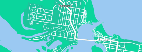 Map showing the location of Great Lakes TyrePower in Tuncurry, NSW 2428