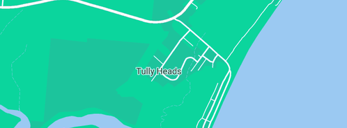 Map showing the location of Island Coast Embroidery Services in Tully Heads, QLD 4854