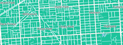 Map showing the location of Berzins Inga R & Associates in Unley Park, SA 5061
