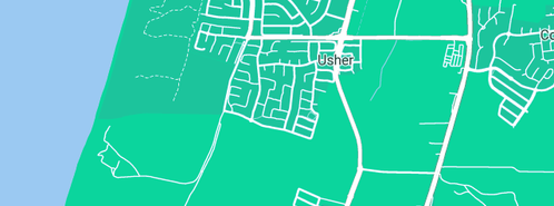 Map showing the location of Bunbury Harvey Regional Council in Usher, WA 6230