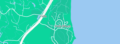 Map showing the location of Pretty Bird Creative in Valla Beach, NSW 2448
