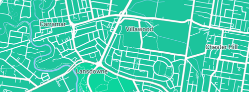 Map showing the location of Bunnings in Villawood, NSW 2163