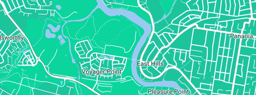 Map showing the location of Voyager Park in Voyager Point, NSW 2172