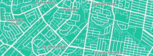 Map showing the location of Fairfield City Council in Wakeley, NSW 2176