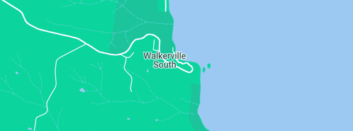 Map showing the location of Bear Gully Coastal Cottages in Walkerville South, VIC 3956