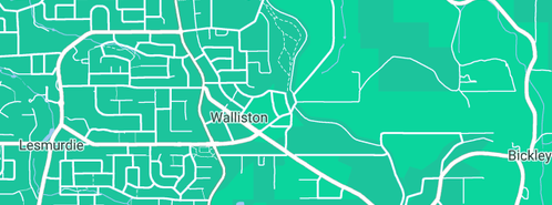Map showing the location of Kalamunda Plumbing & Hot Water in Walliston, WA 6076
