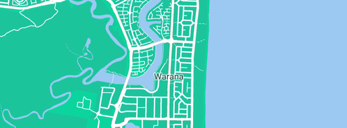 Map showing the location of Kayaks Warehouse Sunshine Coast in Warana, QLD 4575