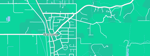 Map showing the location of Waroona Abundant Life Church in Waroona, WA 6215