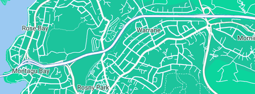 Map showing the location of Warrane Woodyard in Warrane, TAS 7018