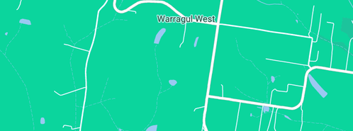 Map showing the location of Blue Meadows House and Rural Fencing in Warragul West, VIC 3821