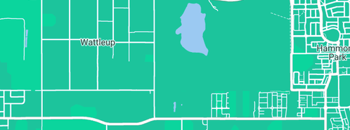 Map showing the location of Wattleup Wholesale Nursery in Wattleup, WA 6166