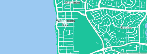 Map showing the location of Uluu in Watermans Bay, WA 6020