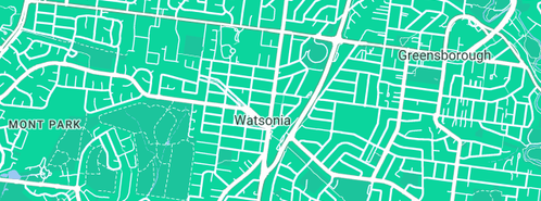 Map showing the location of Yarra Plenty Regional Library Service in Watsonia, VIC 3087
