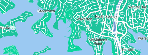 Map showing the location of interVations in Waverton, NSW 2060