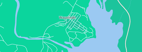 Map showing the location of Salmon Enterprises of Tasmania in Wayatinah, TAS 7140