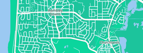 Map showing the location of Banksia Media in Wembley Downs, WA 6019