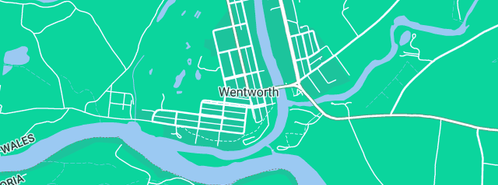 Map showing the location of Rivergums Houseboats in Wentworth, NSW 2648