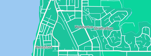 Map showing the location of Westruck Commercial Refinishing in Webberton, WA 6530