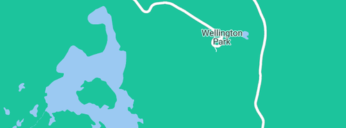 Map showing the location of Black Glen Falls (Myrtle Falls) in Wellington Park, TAS 7054