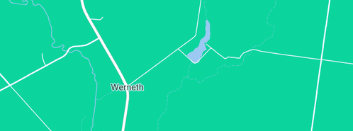Map showing the location of Gemini Prime Lamb Sires in Werneth, VIC 3352