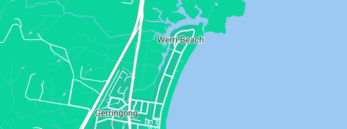 Map showing the location of Werri Beach Fish Shop in Werri Beach, NSW 2534