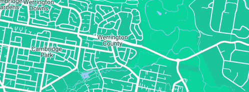 Map showing the location of Dreamtime Native Arts N Crafts in Werrington County, NSW 2747