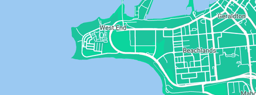 Map showing the location of Dongara Marine in West End, WA 6530