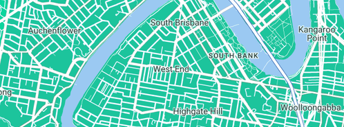 Map showing the location of Brisbane Home Values in West End, QLD 4101